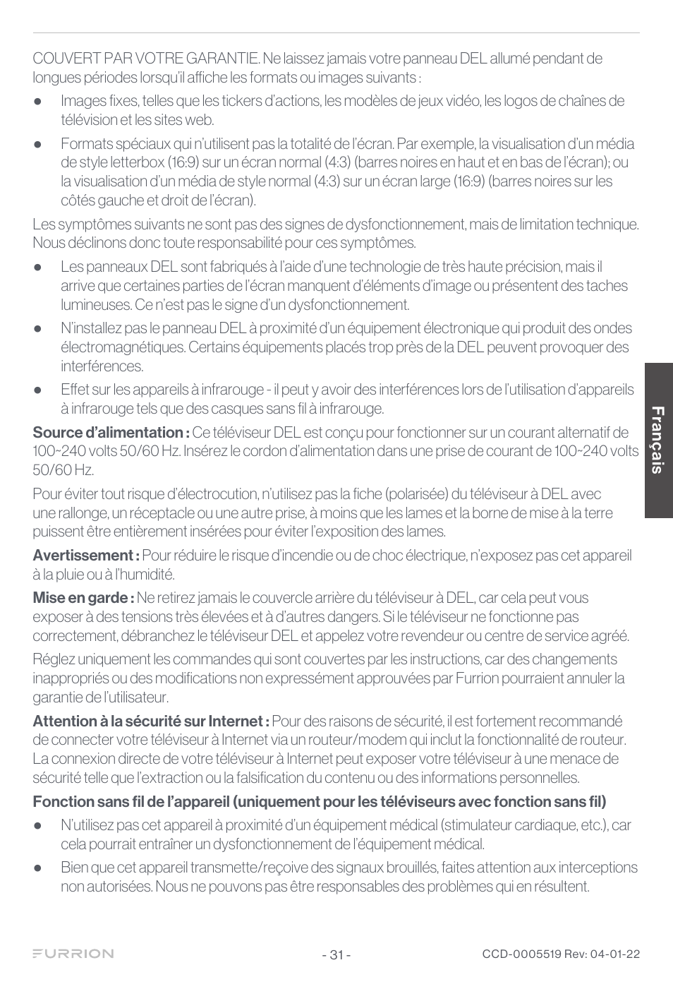 Furrion Aurora Sun 55" 4K HDR LED Full Sun Outdoor Smart TV User Manual | Page 32 / 77