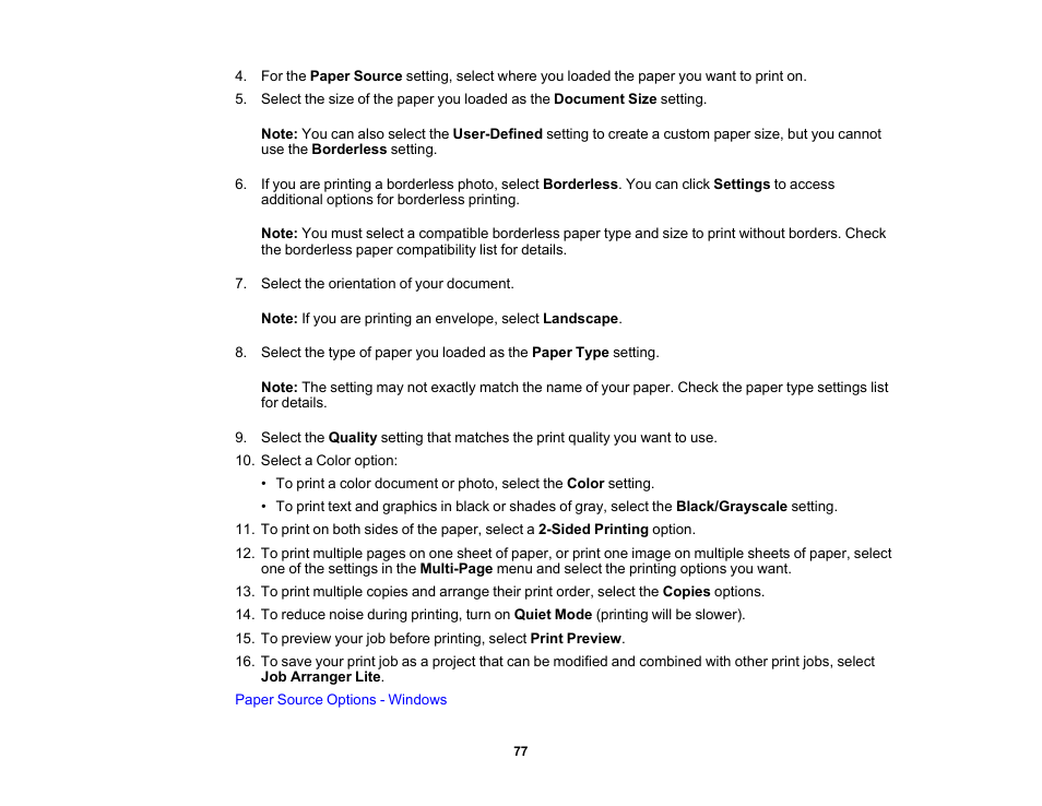 Epson Workforce Pro WF-7310 Wireless Printer User Manual | Page 77 / 210