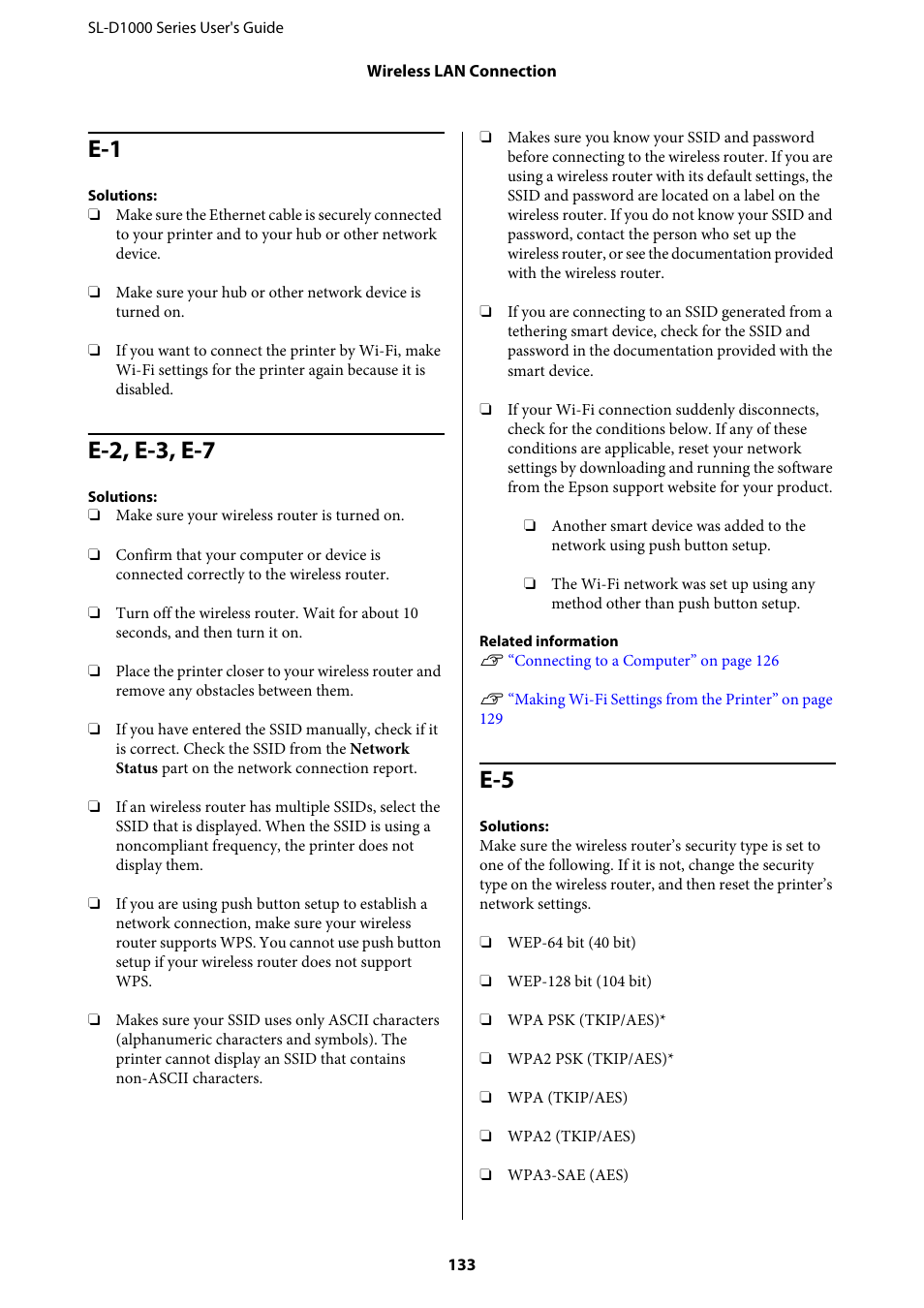E-2, e-3, e-7, E-1 e-2, e-3, e-7 | Epson SureLab D1070 Professional Minilab Printer User Manual | Page 133 / 198