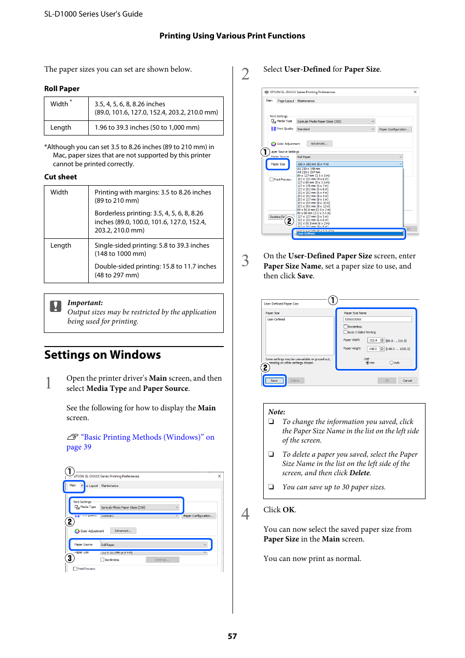 Settings on windows | Epson SureLab D1070 Professional Minilab Printer User Manual | Page 57 / 198
