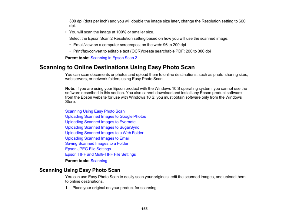 Scanning using easy photo scan | Epson Expression Premium XP-6100 All-in-One Printer User Manual | Page 155 / 334