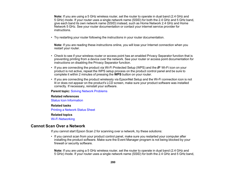 Cannot scan over a network | Epson Expression Premium XP-6100 All-in-One Printer User Manual | Page 280 / 334
