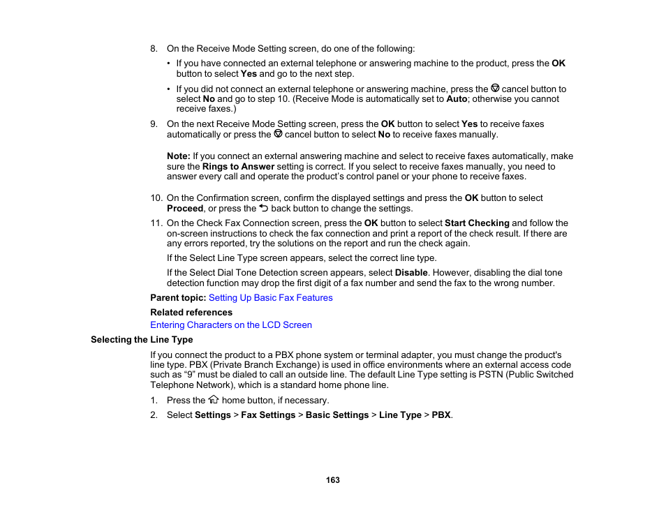 Selecting the line type | Epson WorkForce WF-2930 Wireless All-in-One Color Inkjet Printer User Manual | Page 163 / 327