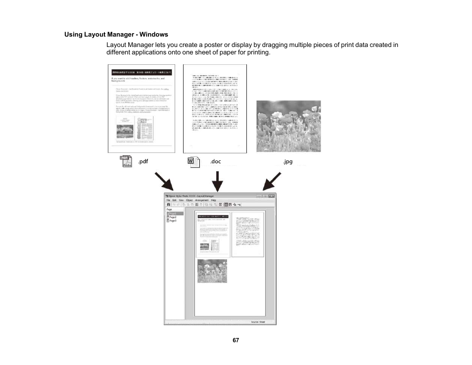 Using layout manager - windows | Epson SureColor P900 17" Photo Printer User Manual | Page 67 / 158
