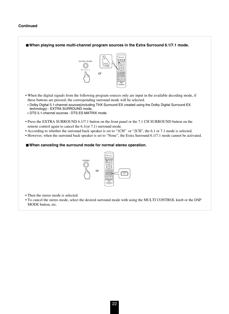 DTS RV4700 DTS-ES User Manual | Page 22 / 50