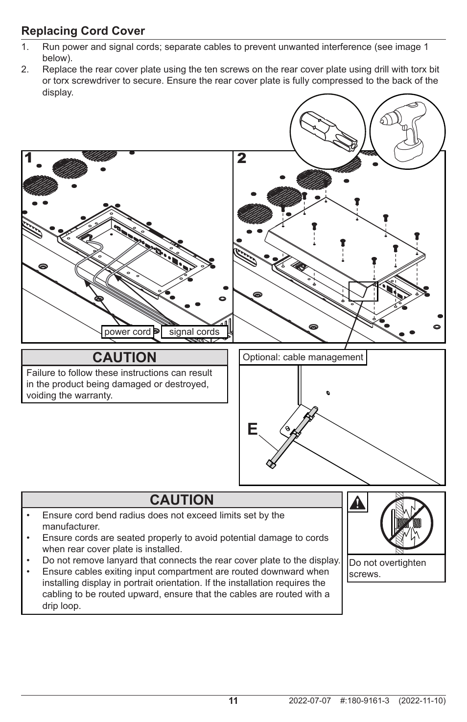 Caution, 12 caution | Peerless-AV XHB754 4K UHD Xtreme High Bright LED Outdoor Display (75") User Manual | Page 11 / 84