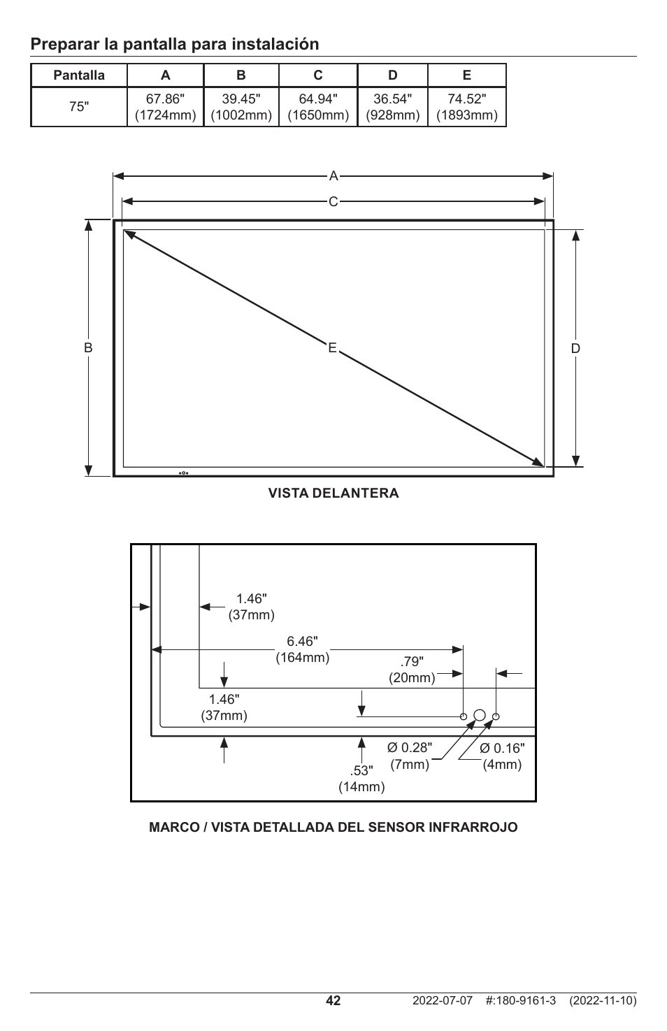 Preparar la pantalla para instalación | Peerless-AV XHB754 4K UHD Xtreme High Bright LED Outdoor Display (75") User Manual | Page 42 / 84