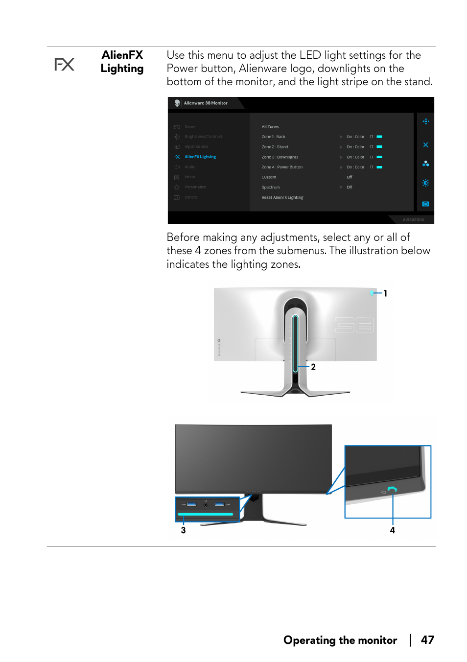 Alienware AW3821DW 37.5" 1600p 144 Hz Curved Gaming Monitor User Manual | Page 47 / 71