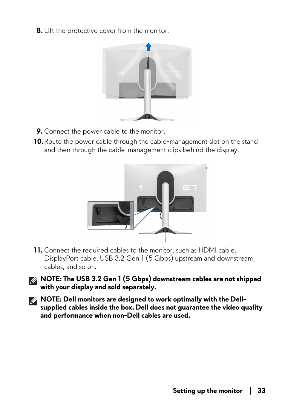 Alienware AW2723DF 27" 1440p 280Hz Gaming Monitor (Lunar Light) User Manual | Page 33 / 91