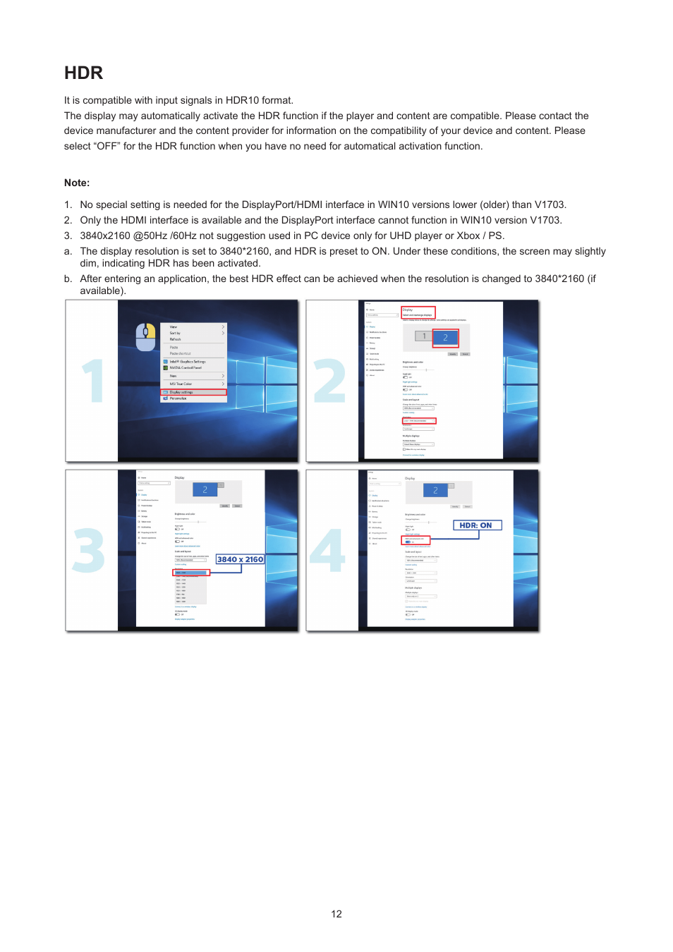 AOC AG324UX 31.5" 4K UHD 144 Hz Gaming Monitor User Manual | Page 14 / 34
