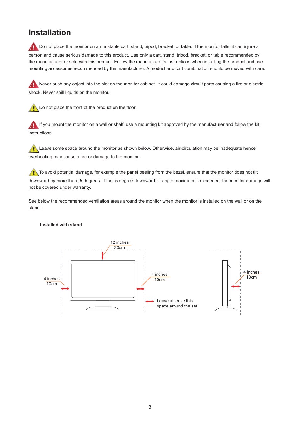 Installation | AOC AG324UX 31.5" 4K UHD 144 Hz Gaming Monitor User Manual | Page 5 / 34