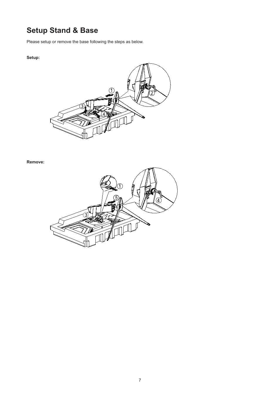 Setup stand & base | AOC AG324UX 31.5" 4K UHD 144 Hz Gaming Monitor User Manual | Page 9 / 34