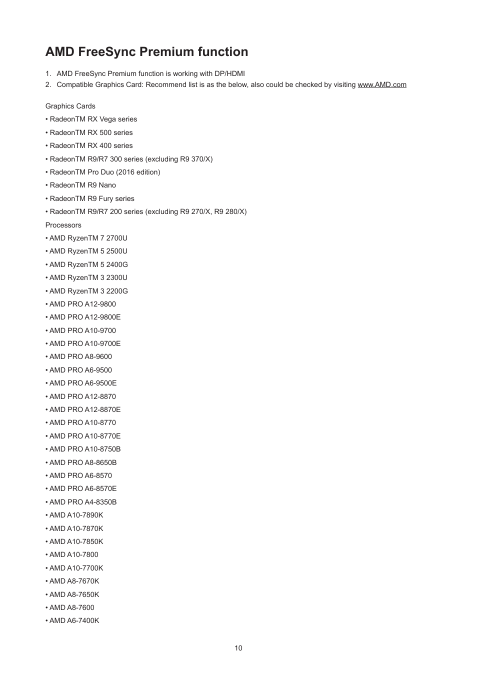Amd freesync premium function | AOC AG493UCX2 48.8" DQHD HDR 165 Hz Curved Gaming Monitor User Manual | Page 12 / 35