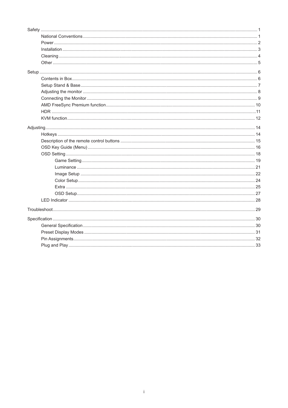 AOC AG493UCX2 48.8" DQHD HDR 165 Hz Curved Gaming Monitor User Manual | Page 2 / 35