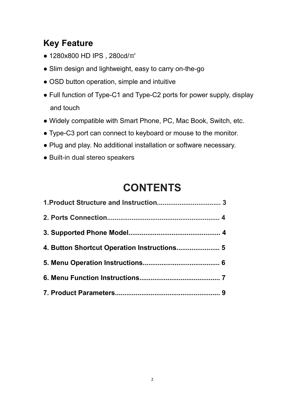 Feelworld DH101 10.1" Portable Multi-Touch Monitor User Manual | Page 3 / 11