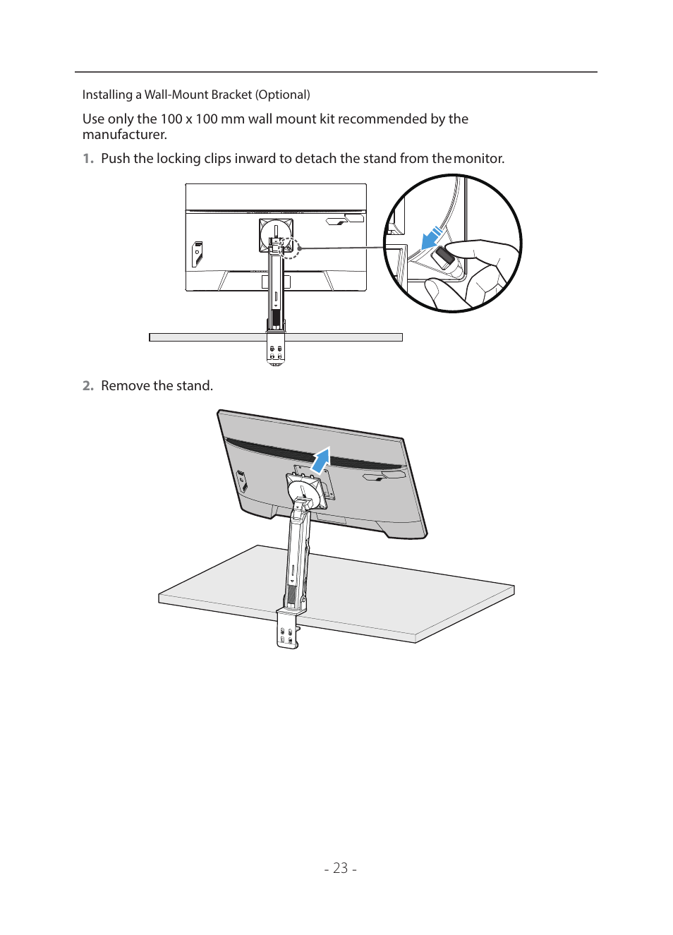 Installing_a_wall-mount_bracket_(optiona, Bookmark7, Installing a wall-mount bracket (optional) | GIGABYTE 31.5" M32U 4K HDR 144 Hz Arm Edition Gaming Monitor User Manual | Page 24 / 57