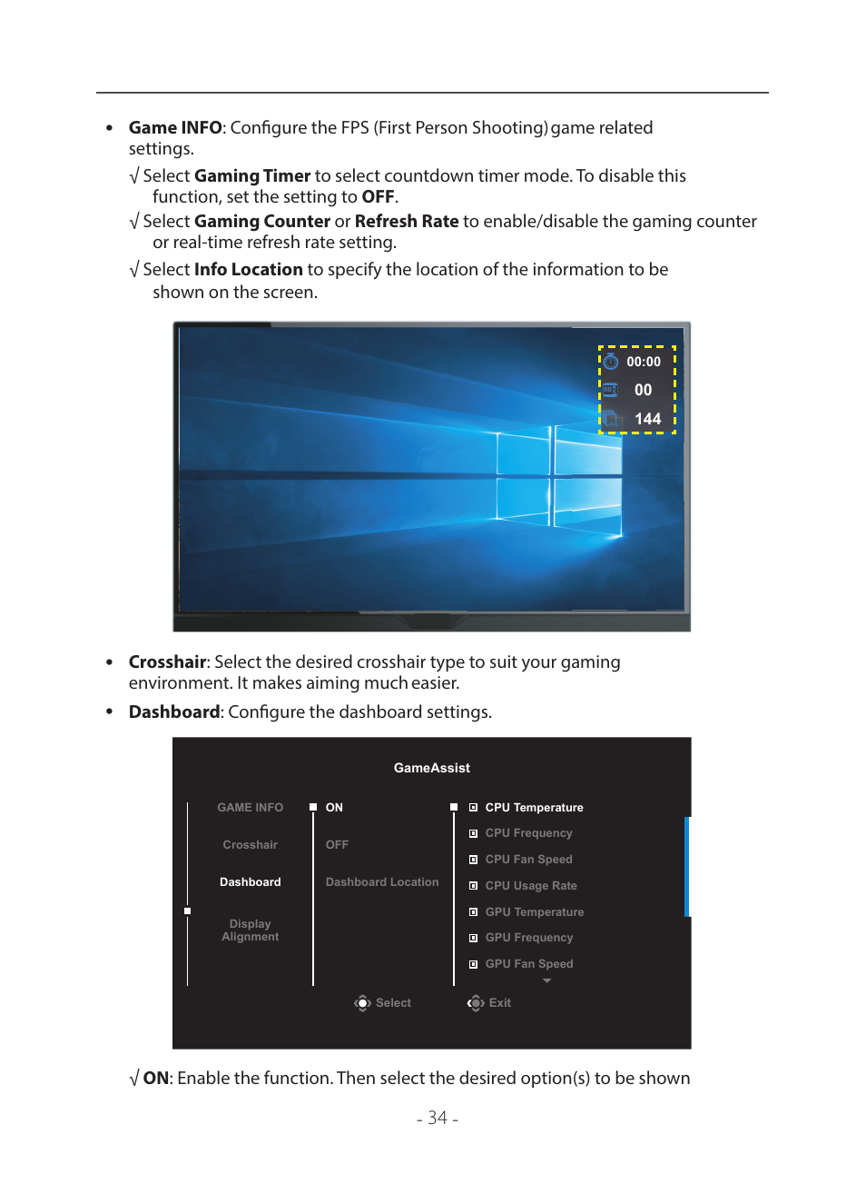 GIGABYTE 31.5" M32U 4K HDR 144 Hz Arm Edition Gaming Monitor User Manual | Page 35 / 57