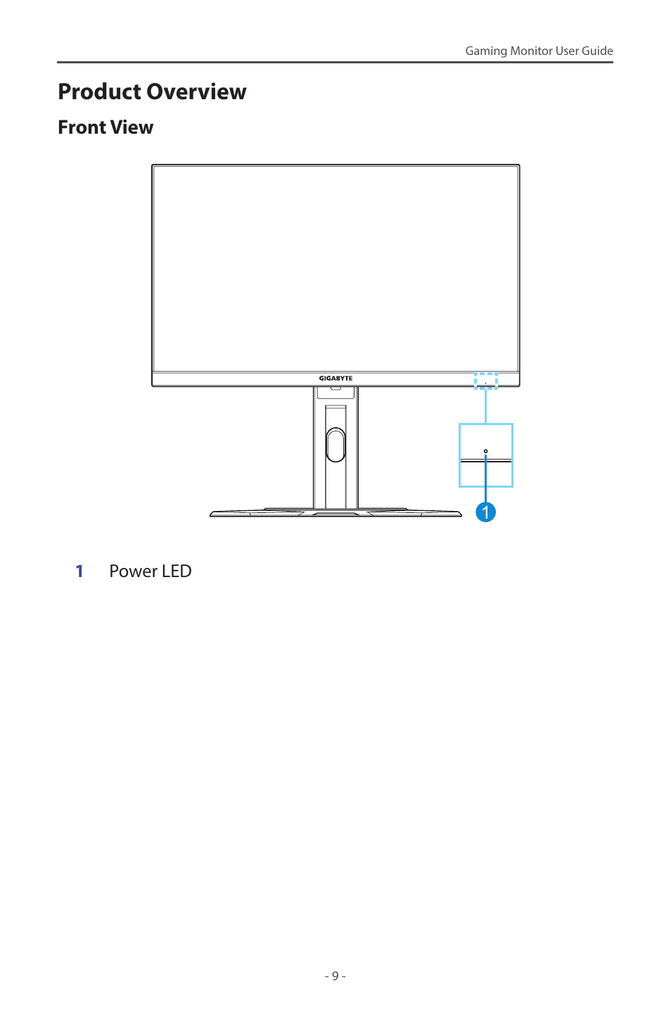 Product overview | GIGABYTE G27F 2 27" 170 Hz Gaming Monitor User Manual | Page 9 / 44
