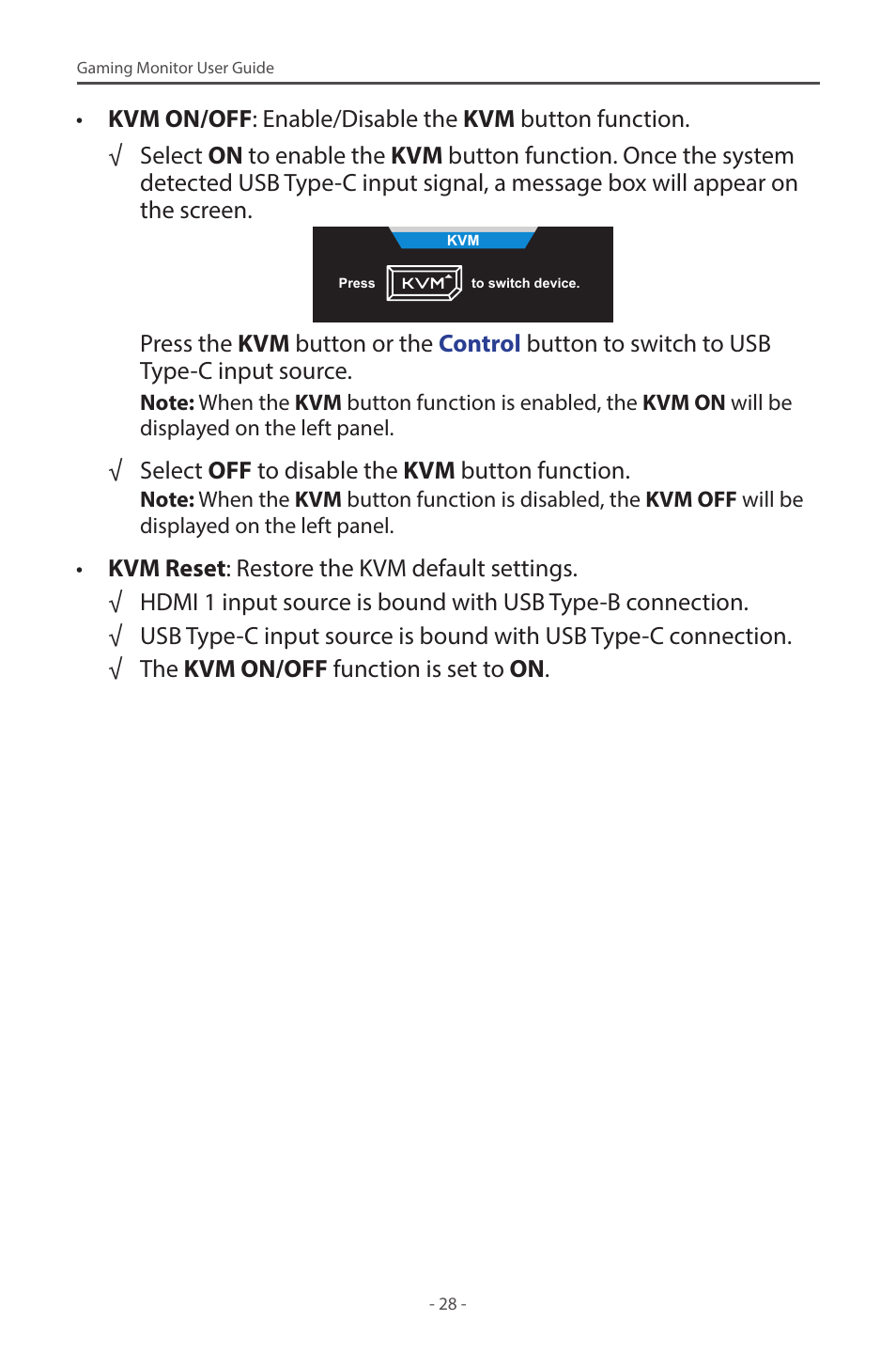 GIGABYTE M28U 28" 16:9 144 Hz 4K Gaming Monitor User Manual | Page 28 / 45