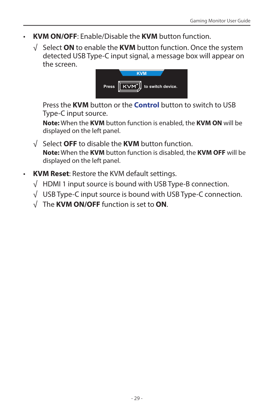 GIGABYTE M28U AE-SA 28" 4K HDR 144 Hz Gaming Monitor User Manual | Page 29 / 53