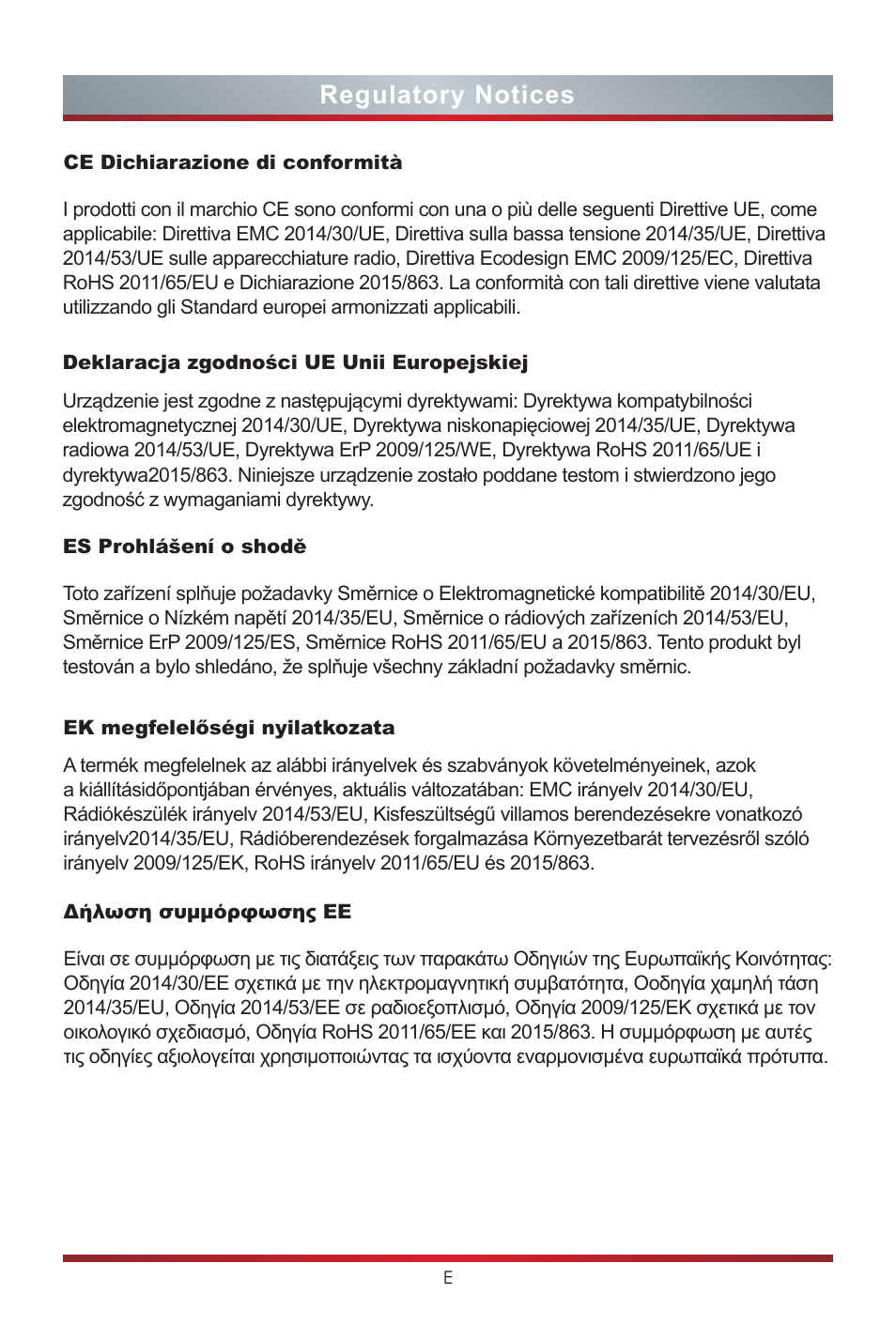 Regulatory notices | GIGABYTE S55U 54.6" 3840 x 2160 HDR 120 Hz Gaming Monitor User Manual | Page 42 / 46