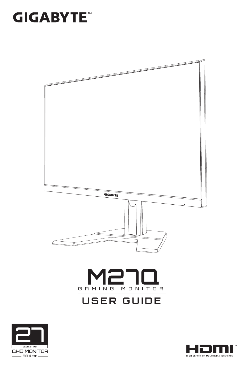 GIGABYTE M27Q 27" KVM FreeSync 170 Hz QHD HDR IPS Gaming Monitor User Manual | 46 pages