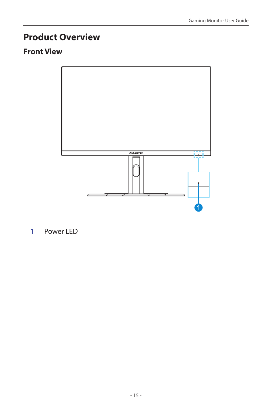 Product overview | GIGABYTE M27Q 27" KVM FreeSync 170 Hz QHD HDR IPS Gaming Monitor User Manual | Page 15 / 46