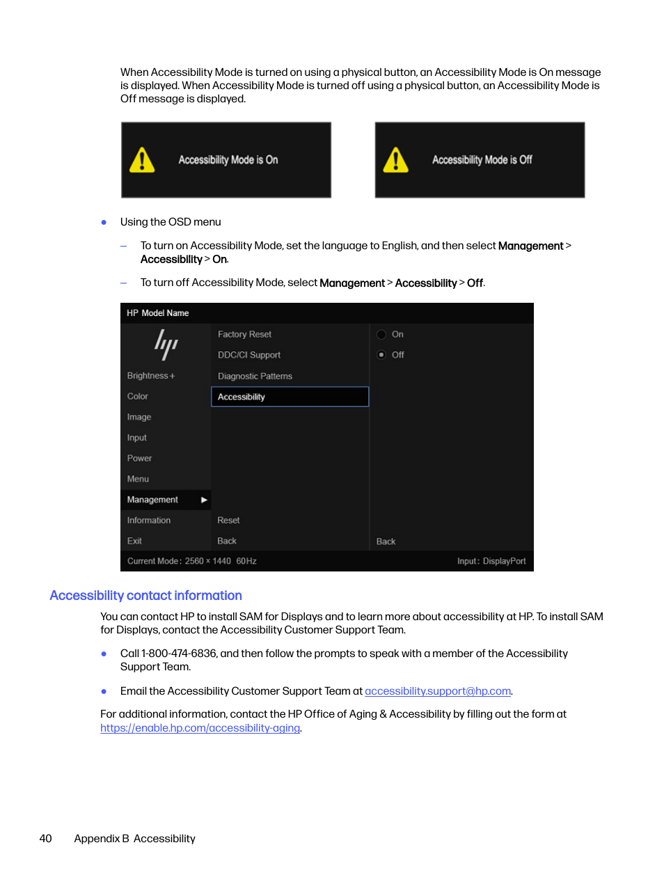 Accessibility contact information | HP OMEN 27s 27" HDR 240 Hz Gaming Monitor User Manual | Page 45 / 49