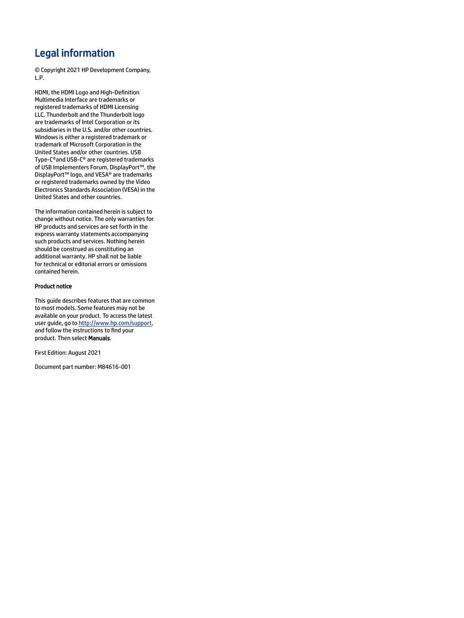 Legal information | HP Z34C G3 34" 21:9 Curved WQHD IPS Monitor User Manual | Page 2 / 45