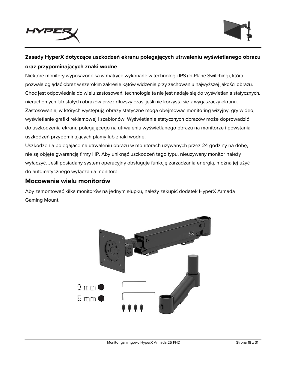 Mocowanie wielu monitorów | HyperX Armada 25 24.5" 240 Hz Gaming Monitor User Manual | Page 205 / 499