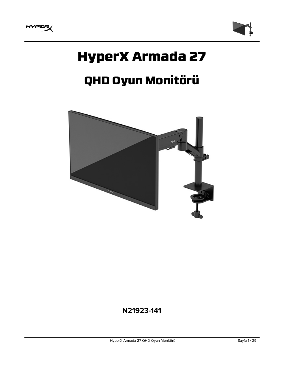 Turkce talimatlar icin, Hyperx armada 27, Qhd oyun monitörü | HyperX Armada 27 27" 1440p HDR 165 Hz Gaming Monitor User Manual | Page 244 / 487