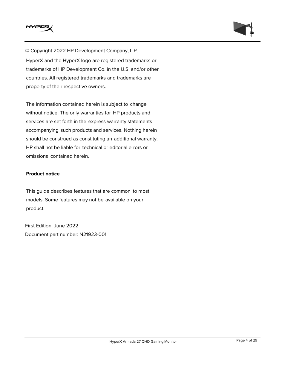 HyperX Armada 27 27" 1440p HDR 165 Hz Gaming Monitor User Manual | Page 5 / 487