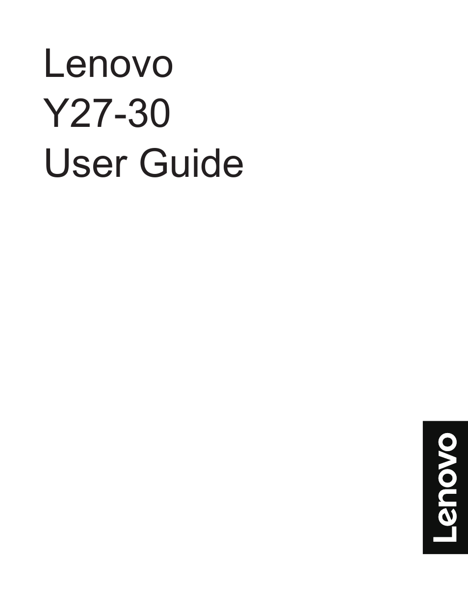 Lenovo Legion Y27-30 27" 180 Hz HDR Monitor User Manual | 34 pages