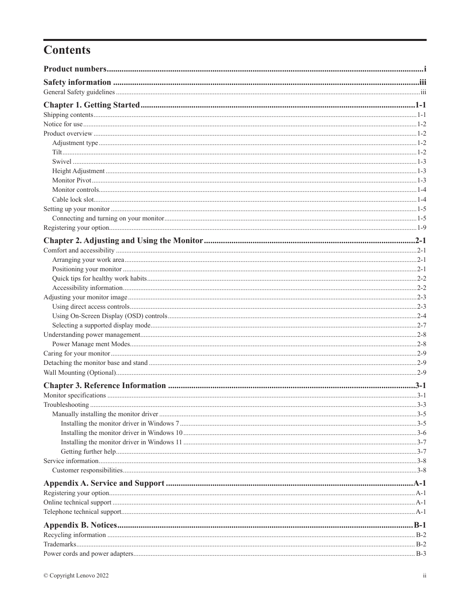 Lenovo Legion Y27-30 27" 180 Hz HDR Monitor User Manual | Page 3 / 34