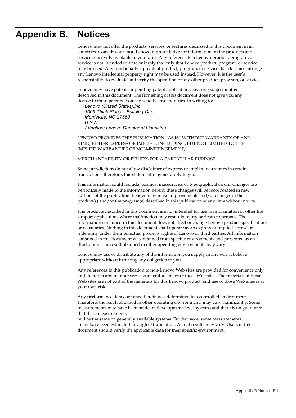 Appendix b. notices, Appendix b | Lenovo ThinkVision T23i-30 23" Monitor User Manual | Page 39 / 41