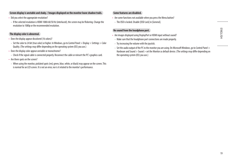 LG UltraGear 27" Full HD 165 Hz Gaming Monitor User Manual | Page 19 / 66