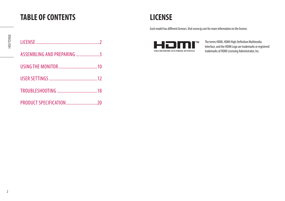 LG UltraGear 27" Full HD 165 Hz Gaming Monitor User Manual | Page 2 / 66
