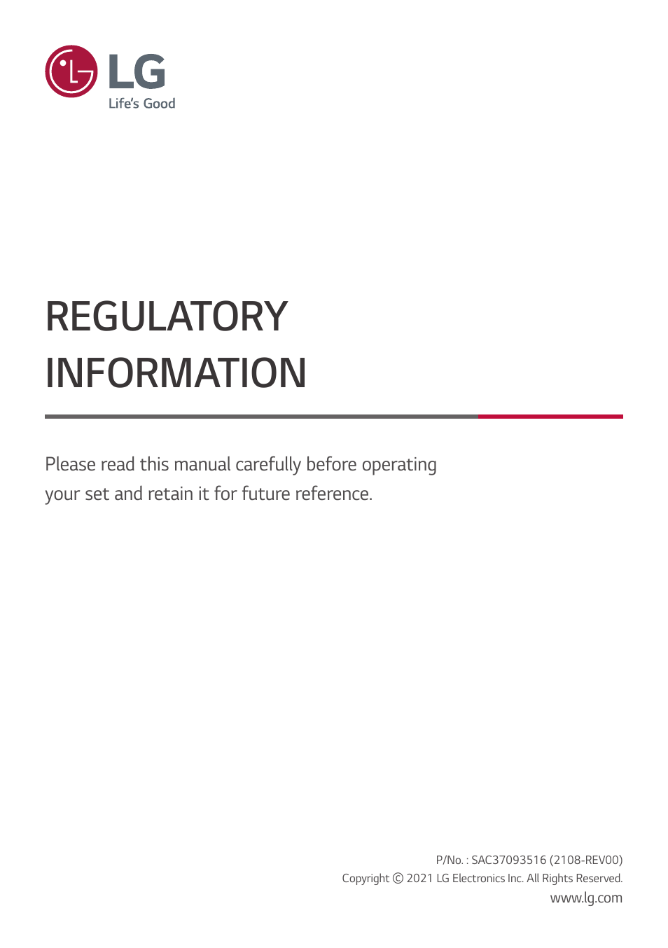 Regulatory, Regulatory information | LG UltraGear 27" Full HD 165 Hz Gaming Monitor User Manual | Page 55 / 66