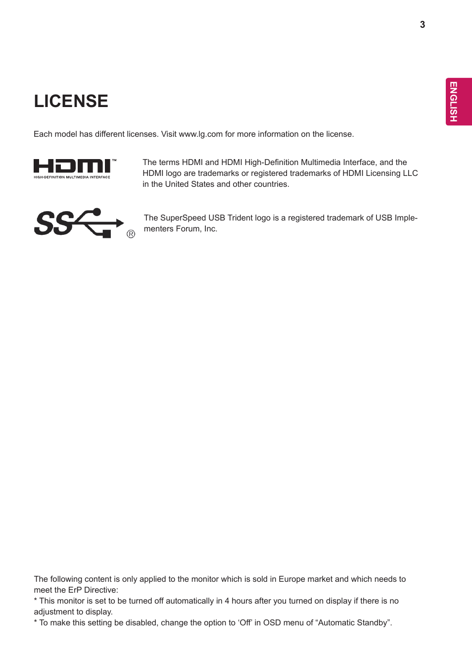 License | LG 24BK750Y-B 24" 16:9 IPS Monitor User Manual | Page 4 / 29