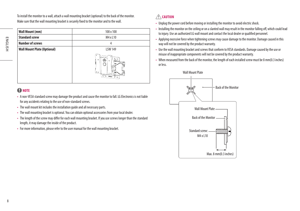 LG 27" IPS Full HD Monitor with USB Type-C User Manual | Page 8 / 27