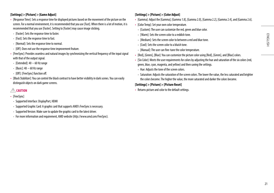 LG UltraFine 27" 4K HDR Monitor User Manual | Page 21 / 33