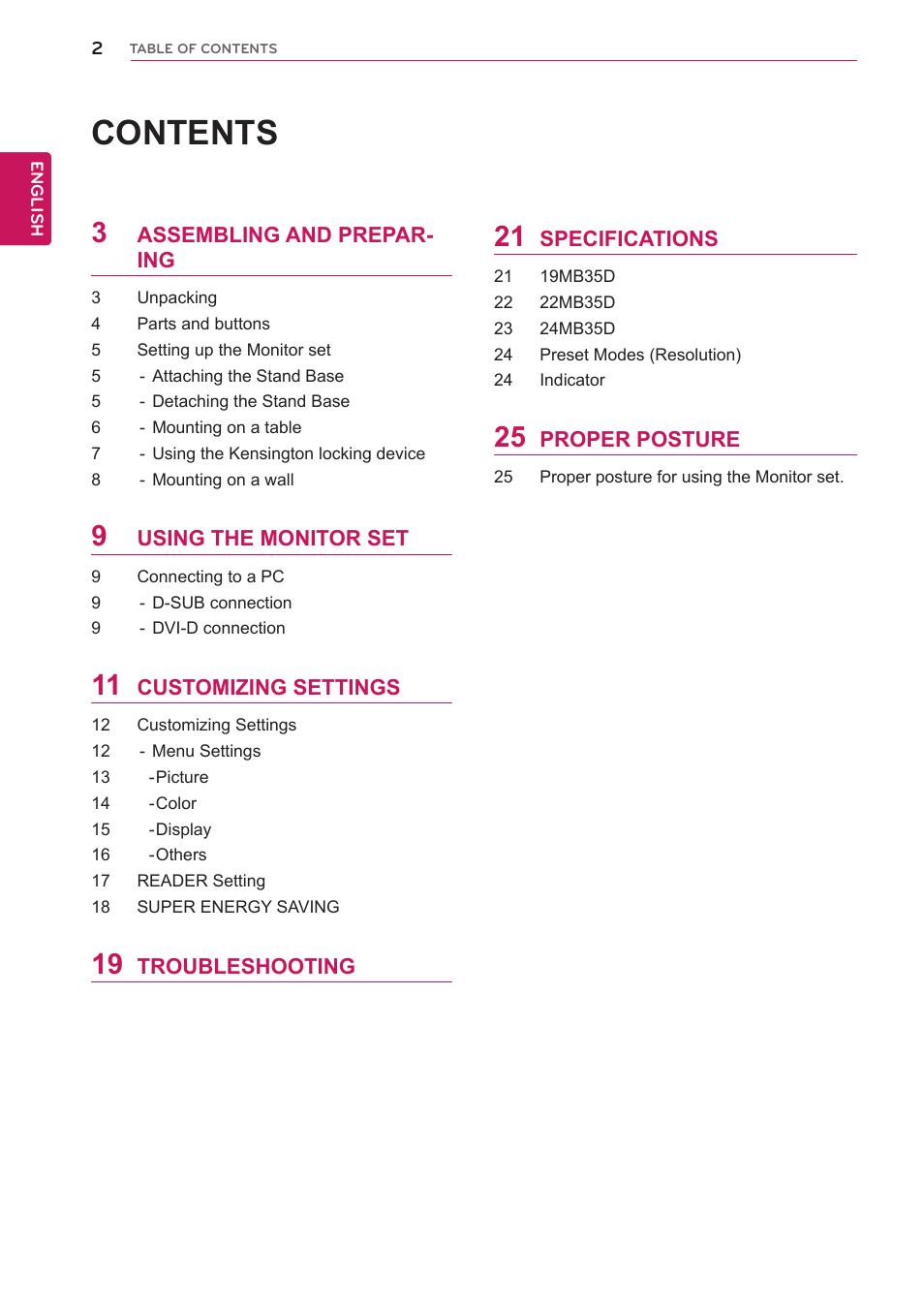LG 24BP450Y-I 23.8" Monitor (TAA) User Manual | Page 2 / 26