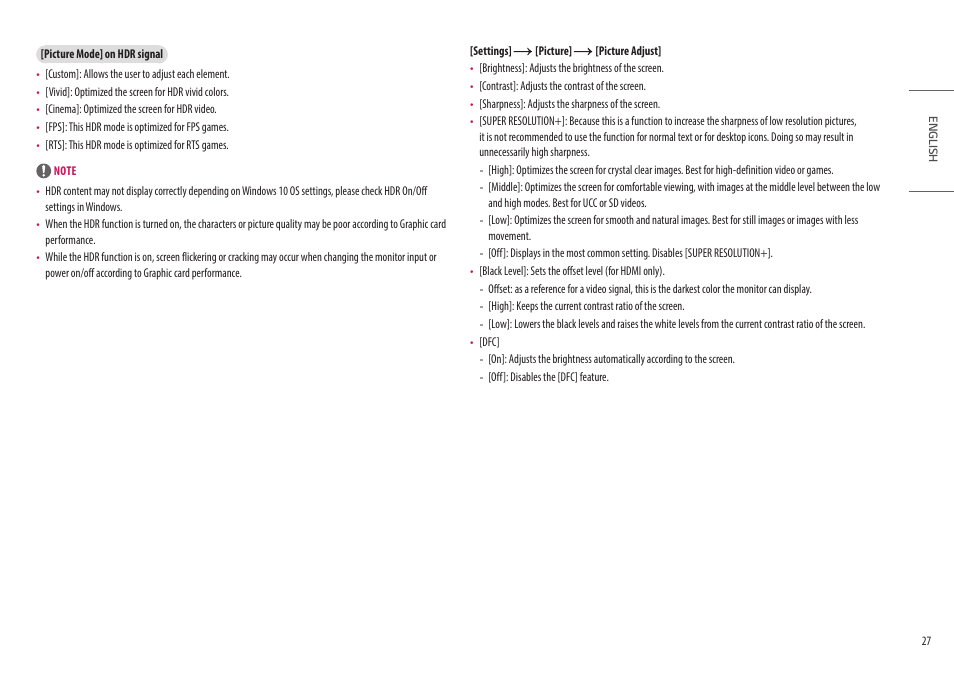 LG Ergo Dual 27" 1440p HDR Monitors User Manual | Page 27 / 39