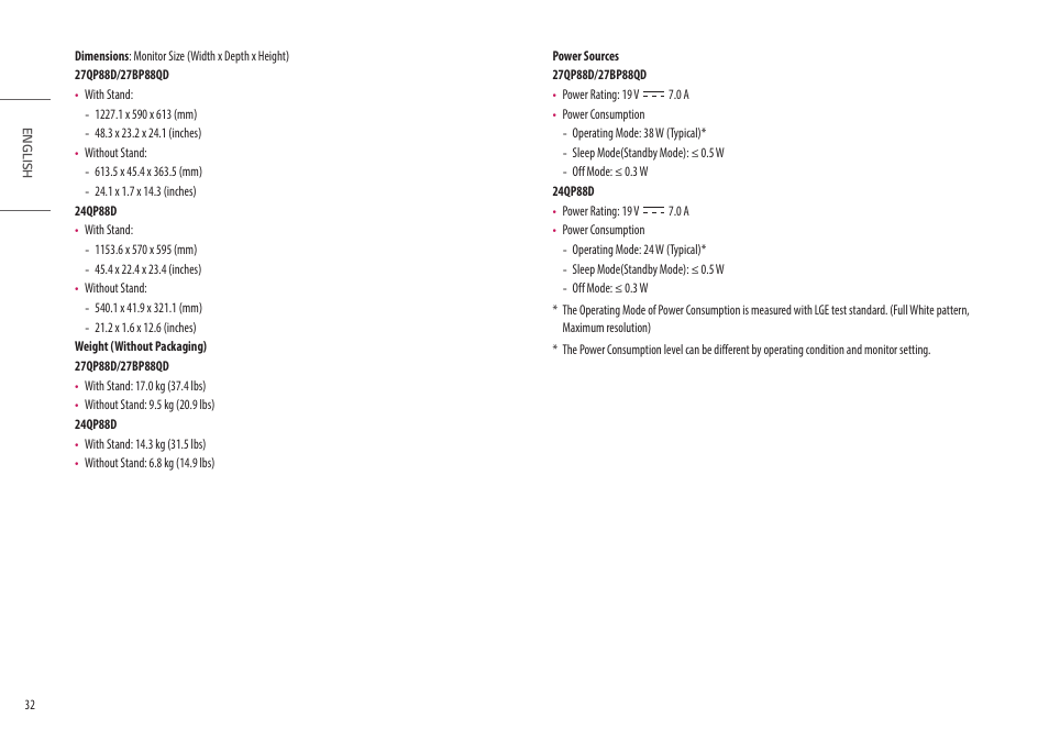LG Ergo Dual 27" 1440p HDR Monitors User Manual | Page 32 / 39