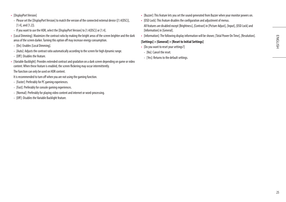 LG 27GN95B-B 27" 16:9 144 Hz IPS 4K Gaming Monitor (Black & Red) User Manual | Page 25 / 33