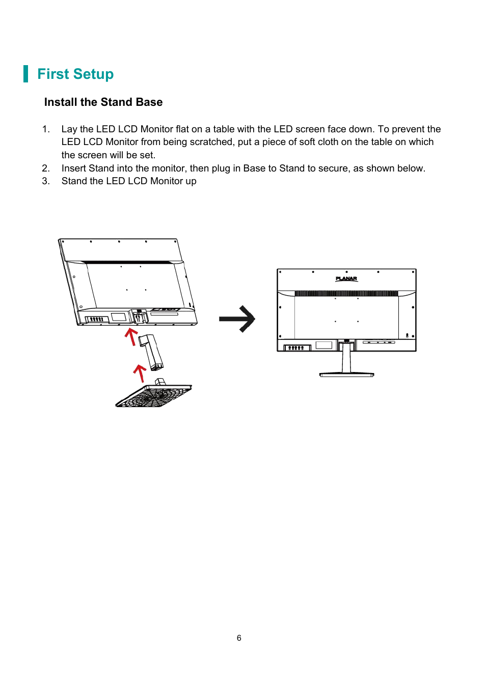 First setup | Planar Systems PLN2700 27" Monitor User Manual | Page 8 / 26