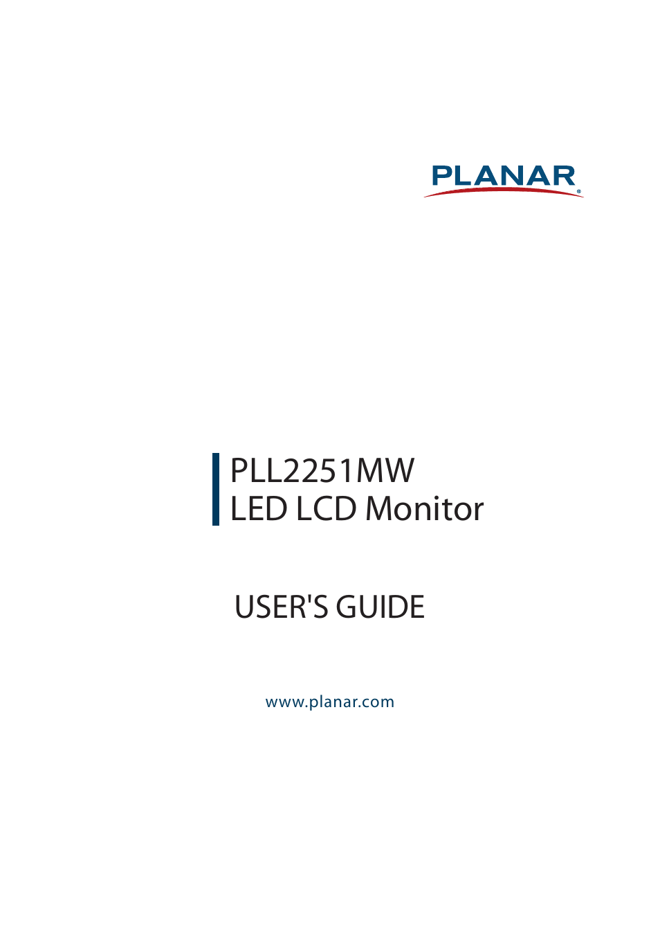 Planar Systems PLL2251MW 21.5" 16:9 Full HD LED LCD Monitor User Manual | 23 pages