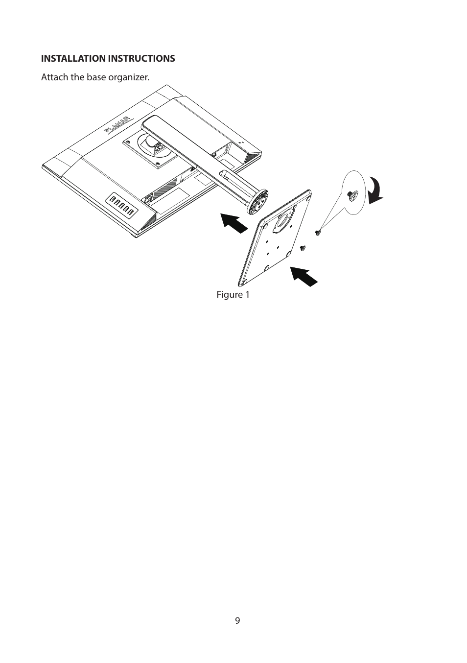 Installation instructions | Planar Systems PZD2410 23.8" Monitor User Manual | Page 11 / 32