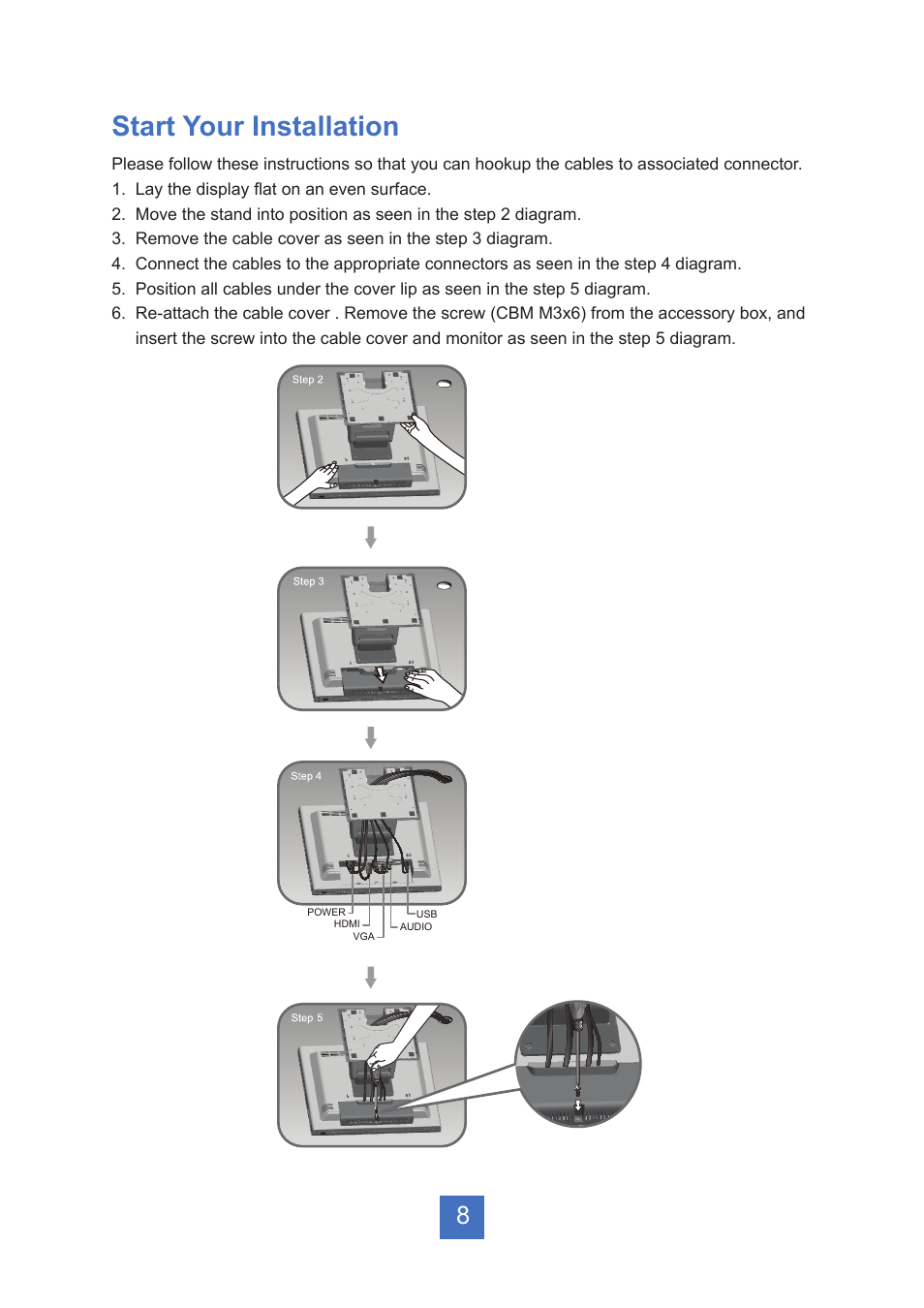 Start your installation | Planar Systems PT1945R 19" Single-Touch Specialty Monitor User Manual | Page 13 / 33