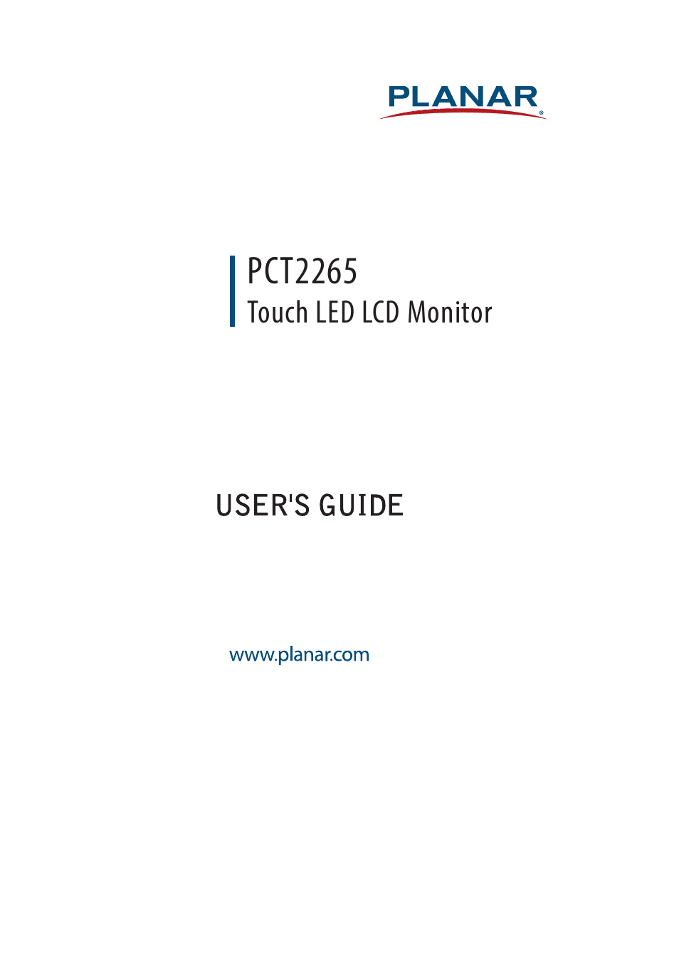 Planar Systems Helium PCT2265 21.5" Multi-Touch Monitor User Manual | 28 pages
